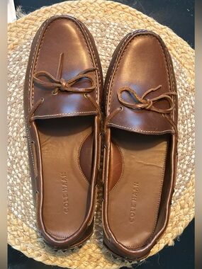 Cole Haan Mens Gunnison Brown Leather Moccasin Boat/Driver Shoes